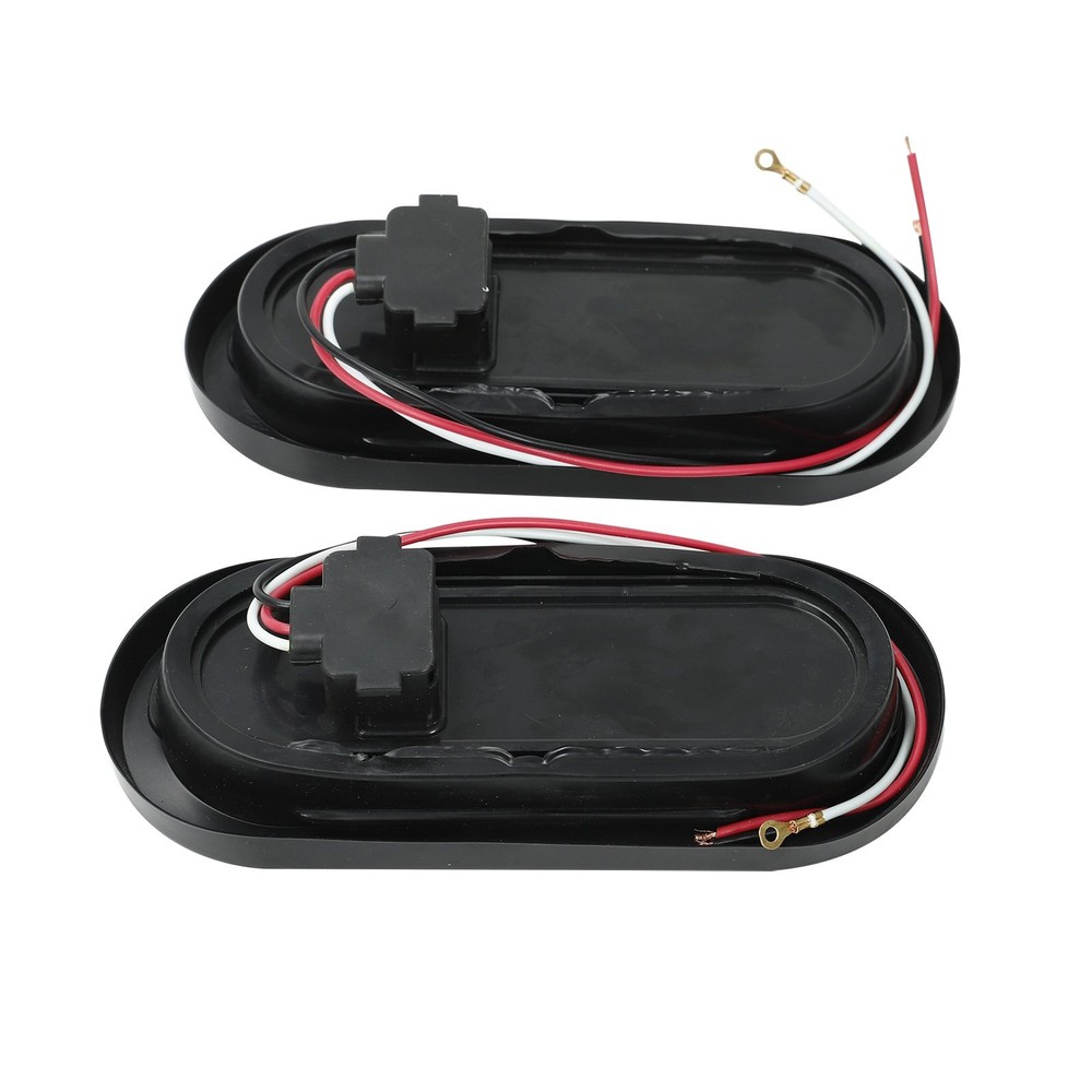 2x 6" Oval White 10 LED Trailer Truck Sealed Reverse Back-Up Tail Lights 12V