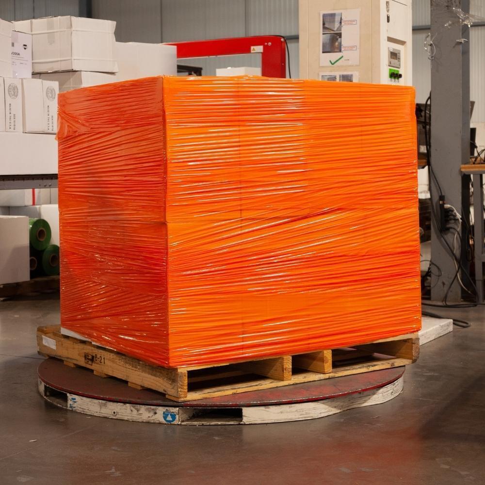 63 Ga, Color Dark Machine Stretch Wrap, 20" x 5000', 1 Roll - Orange