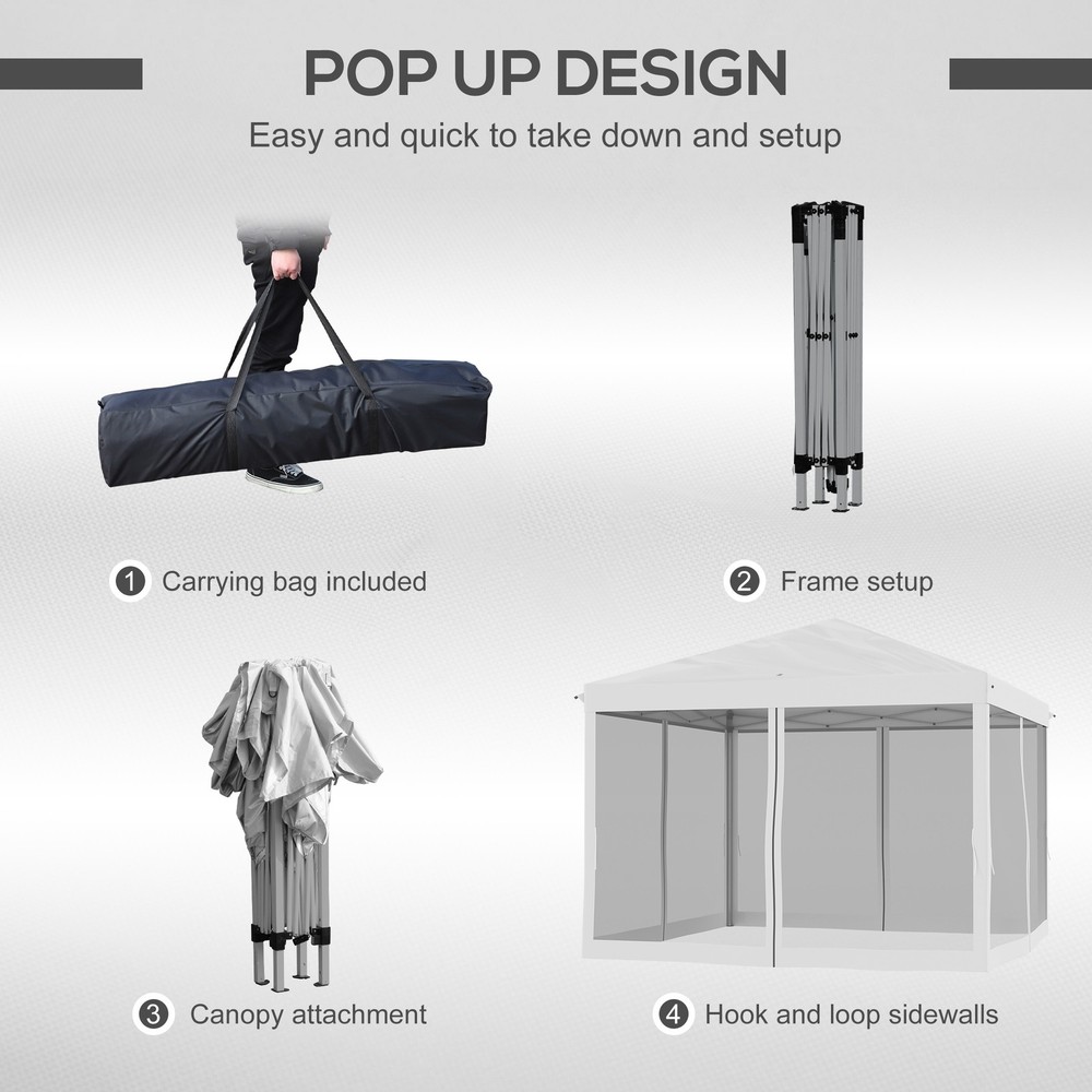 10' x 10' Pop Up Canopy Tent with Netting