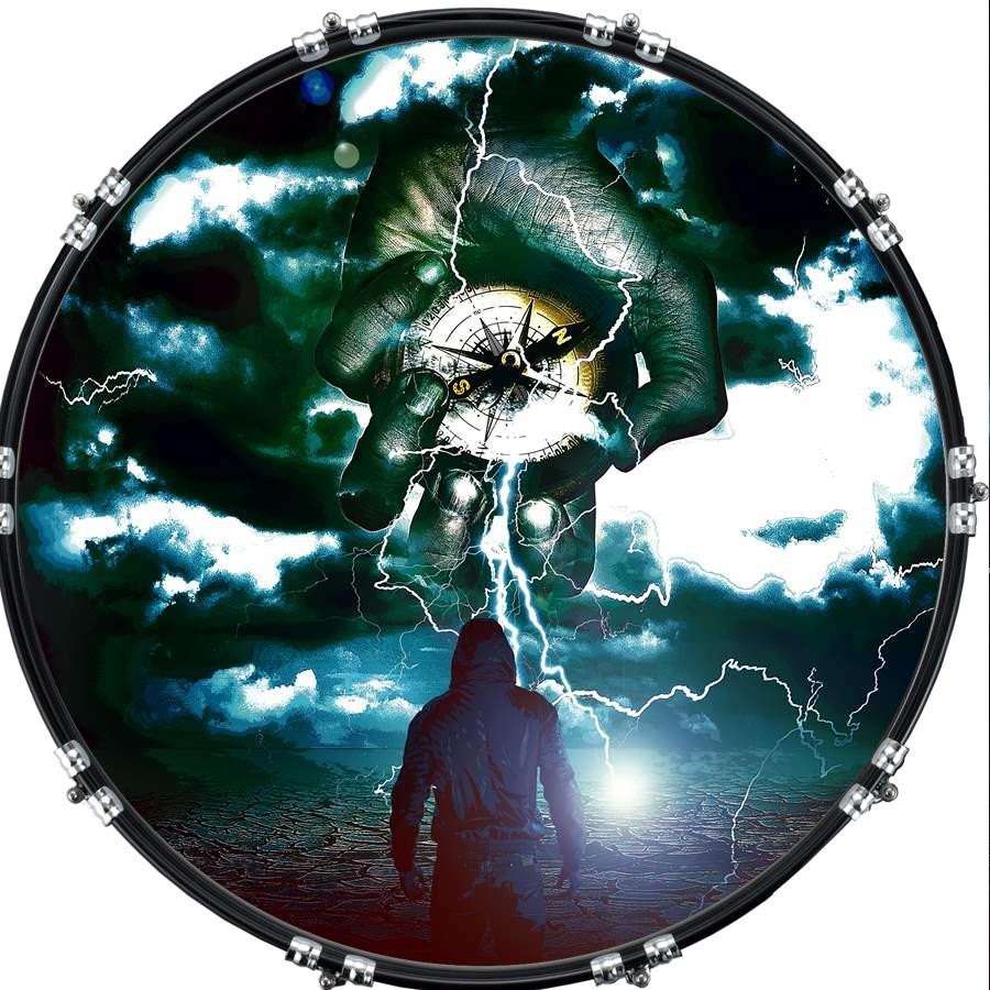 20" Custom Bass Kick Drum Front Head Graphical Divine Direction