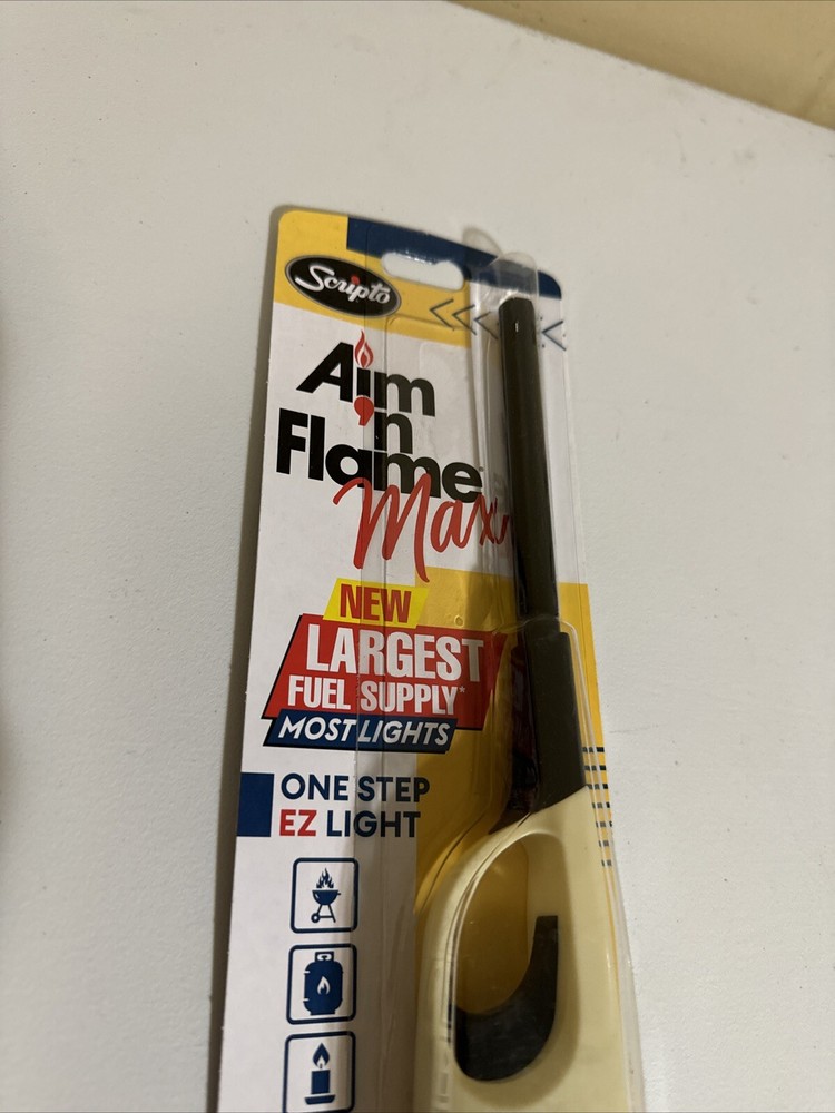 Scripto Aim N Flame Max Ez Light Tan/yellow Lighter