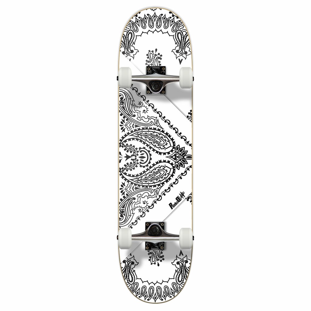 Yocaher Graphic Complete 7.75" Skateboard - Bandana White