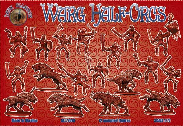 Warg Half-Orcs (12 Mounted Figures) 1/72 Alliance 72018