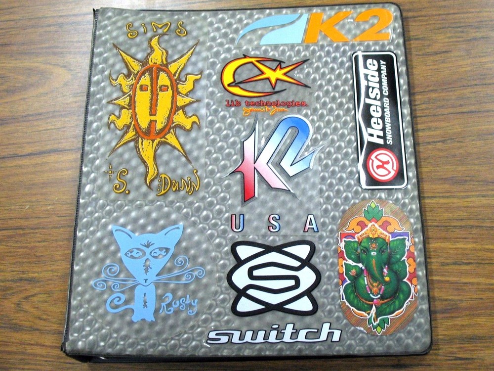 Snowboard Decals 3-Ring Binder Notebook K & M Company