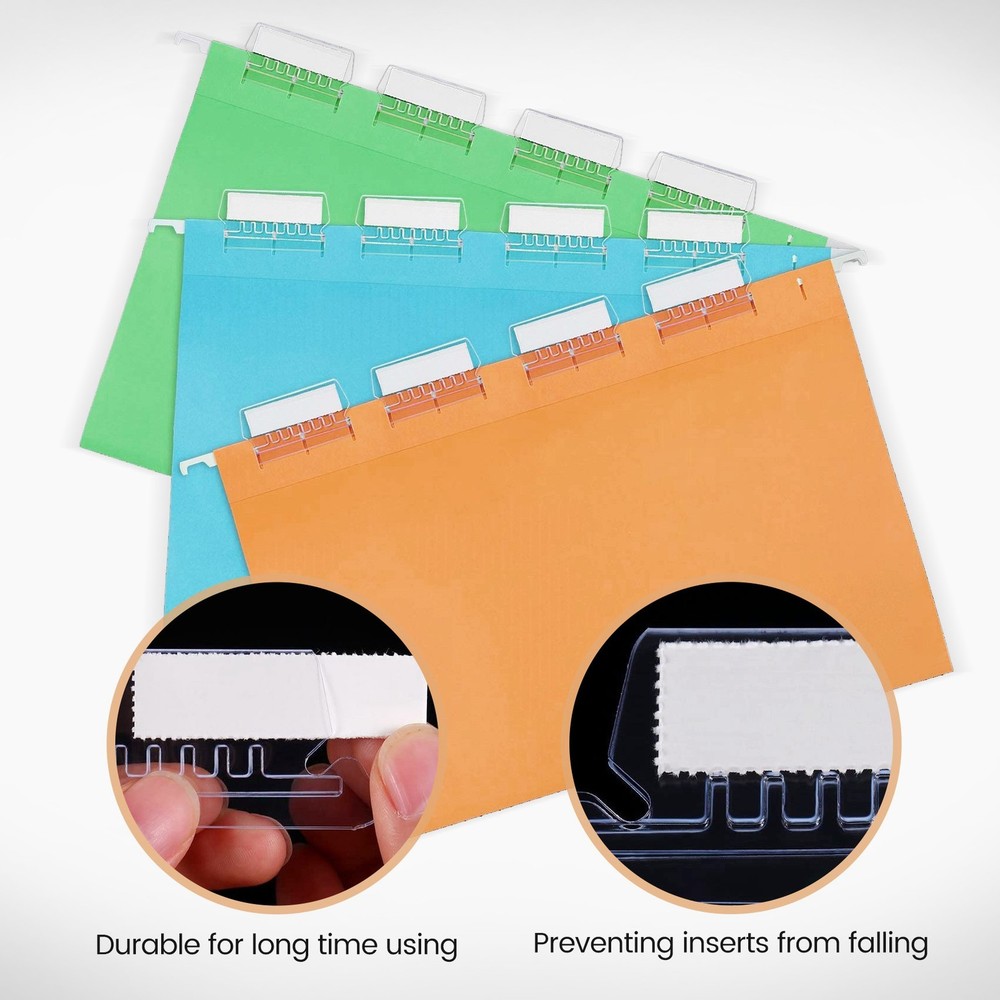 120 Sets 2 Inch Hanging Folder Tabs and Inserts for Identification of5984