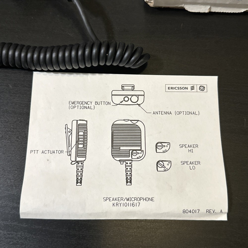 NEW GE/ERICSSON SPEAKER/MIC