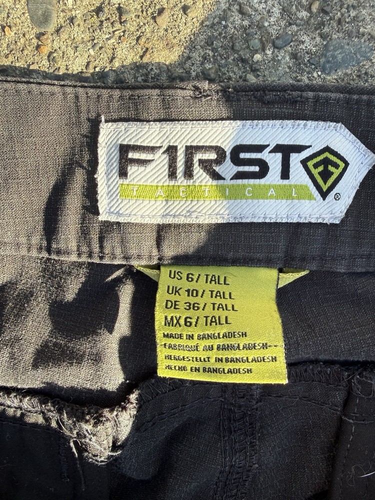 First Tactical Black Solid Cargo Utility Pants 6/Tall Tall Fit MPN 6/TALL