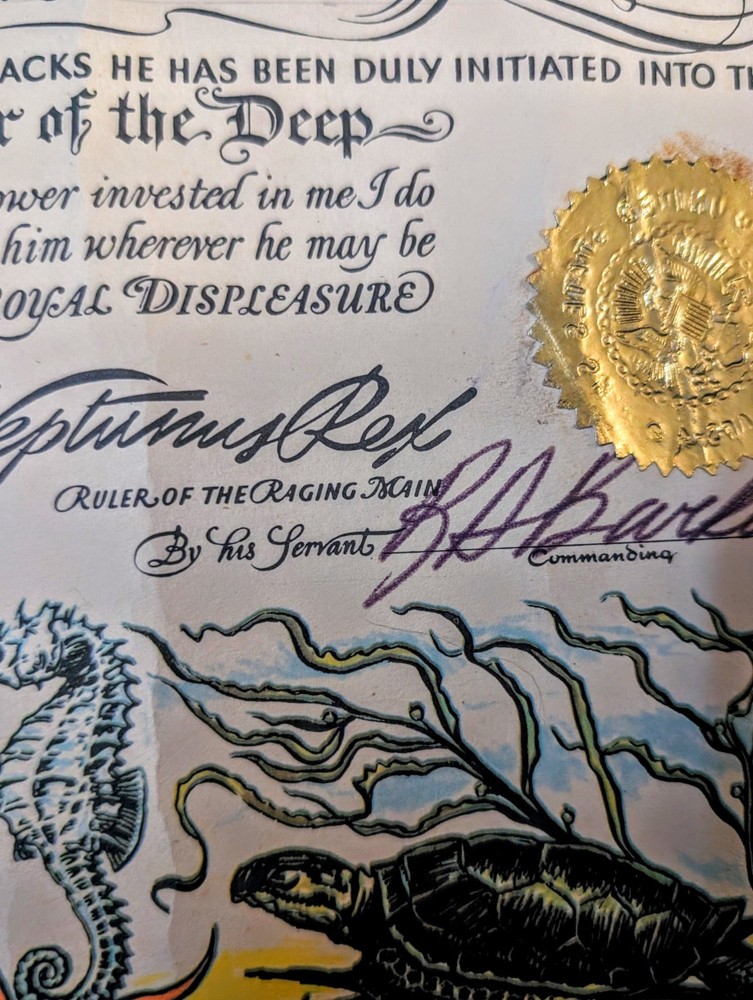 Vintage US Navy Certificate