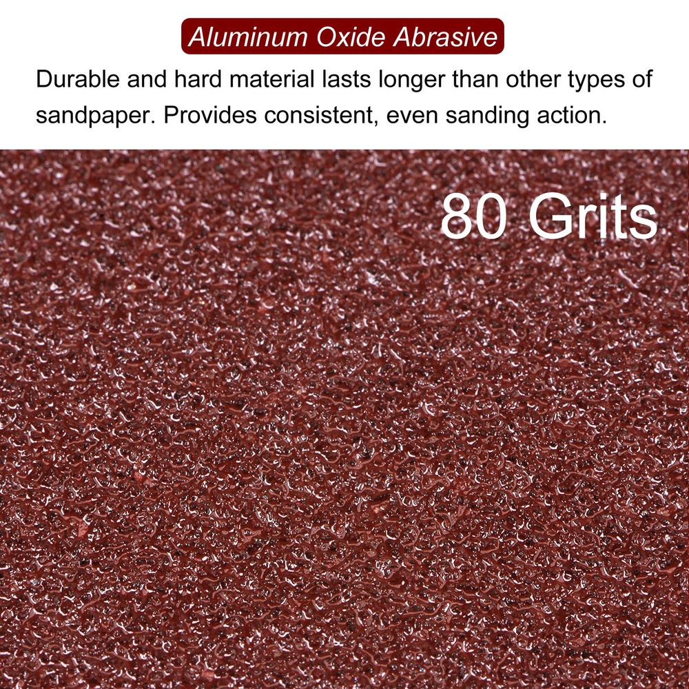 100pcs 80 Grits 80mm Aluminum Oxide Triangular Hook & Loop Sandpapers Pads