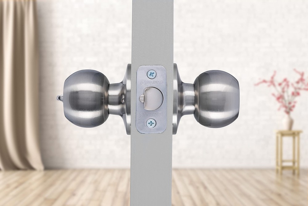 BRINKS Transitional Keyed Entry Door Knob - Satin Nickel 1 Pack,