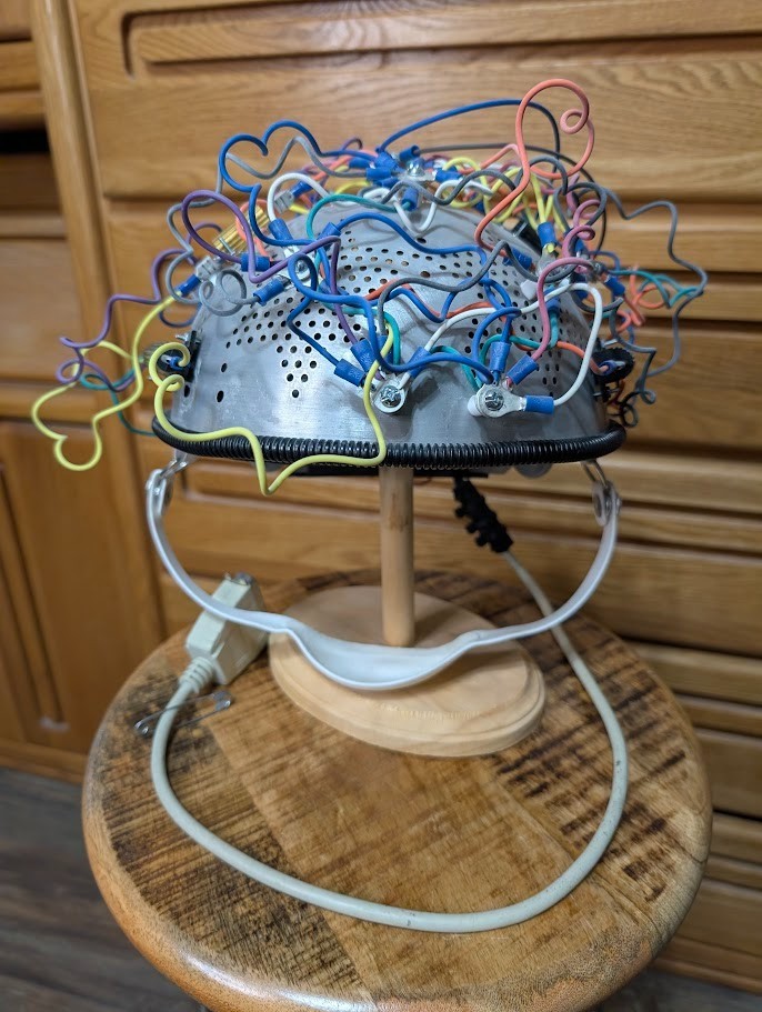 Fan-made Ghostbusters -like Colander Aura Hat