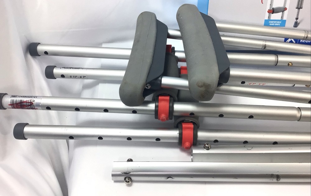 CVS Universal Crutches for Users 4'7” to 6'7”Tall 300lbs.