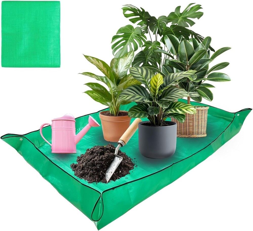 Thickened Foldable Repotting Mat for Indoor Plants - 59'' x 59'',''Mess Control