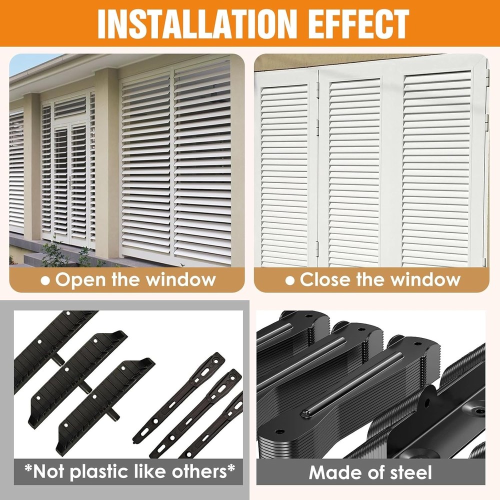Louver Hardware Kit - Deck Sunblind System Brackets for Adjustable Outdoor Sh...
