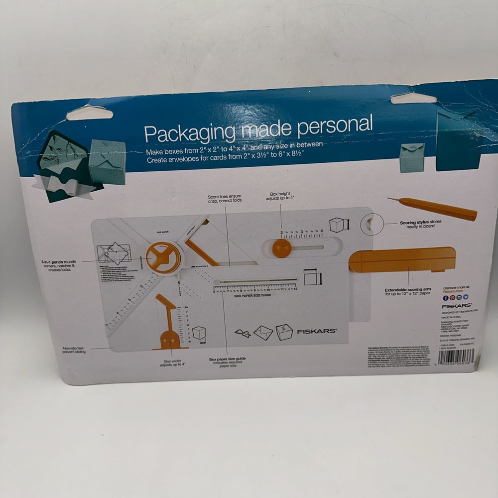 Fiskars Box Envelope Bow Making Tool Box Maker 119310-1002