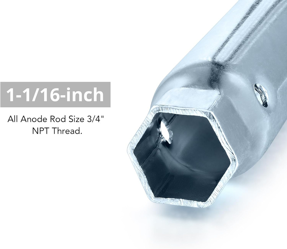 RV Water Heater Element Wrench Socket, Dual Hex Wrench Removal Tool for Anode Ro
