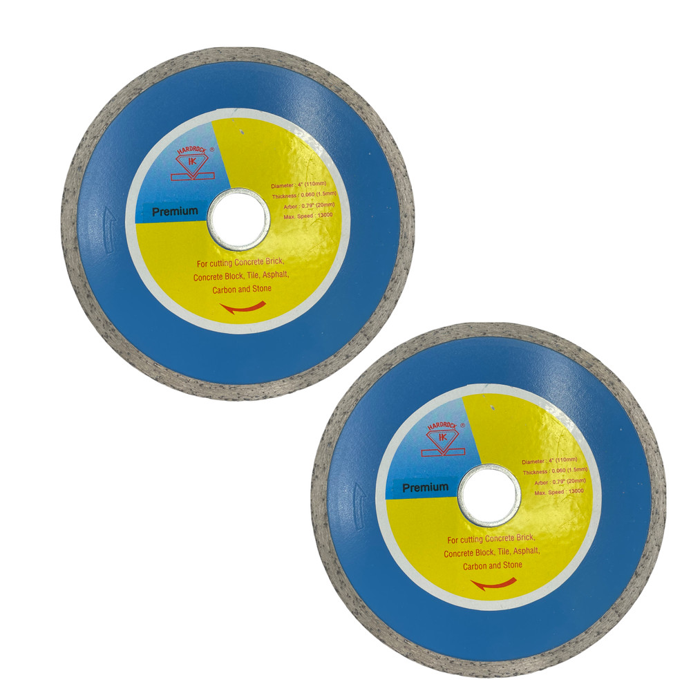 2Pack 4'' Wet Continuous Diamond Tile Saw Blade Cut Ceramic Porcelain Stone Tile