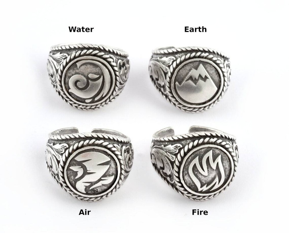 Four Elements Antique Silver Plated Brass 9-12US size Adjustable 5337-38-39-40