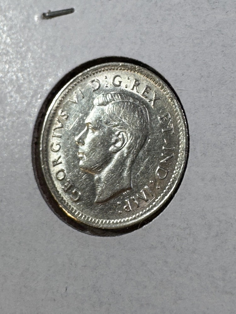 1938 Canada 10 Cents Silver Coin Cleaned