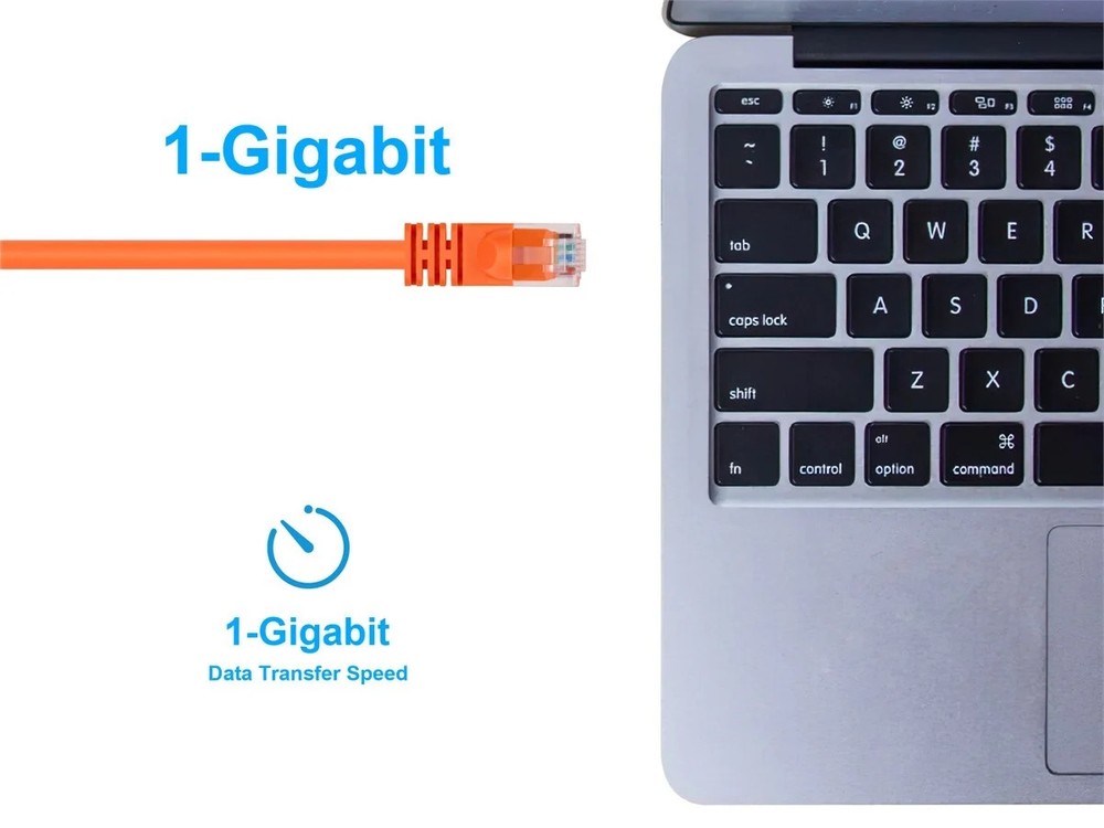 Cat6 Ethernet Patch Cable Network Internet RJ45 Stranded UTP 24AWG 10ft Orange