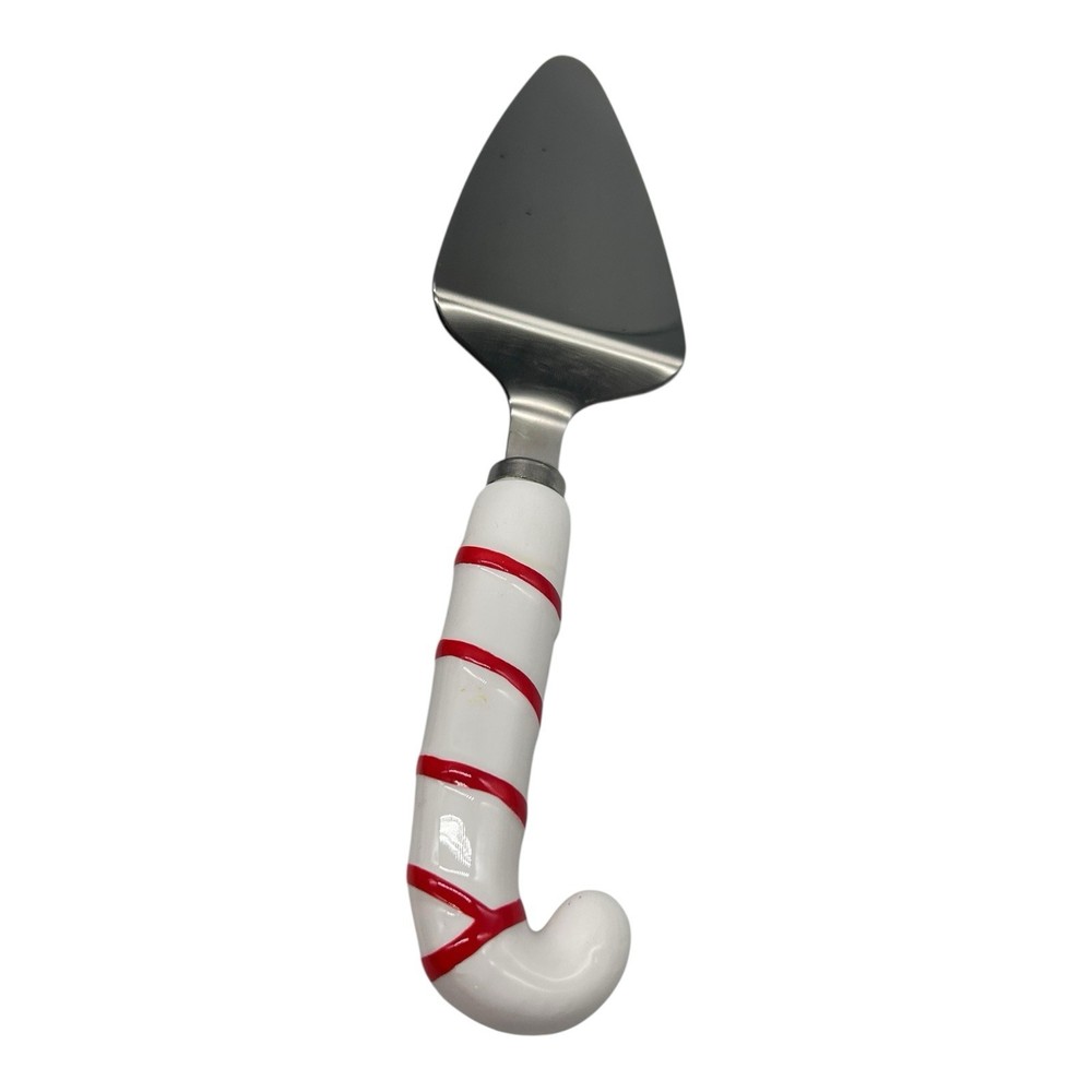 Vtg Woolworth Christmas Cake Slice Server Stainless Steel Ceramic Handle & Box
