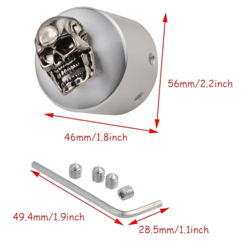 Axle Nut Covers,Skull Pattern Caps Compatible with HaXley Front Ha*ley Silver