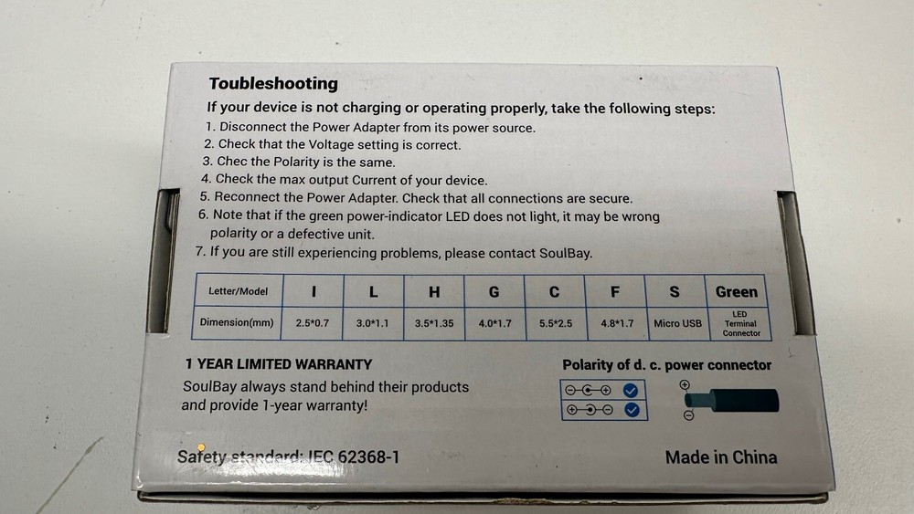 Soul Bay 24 W Universal AC Adapter
