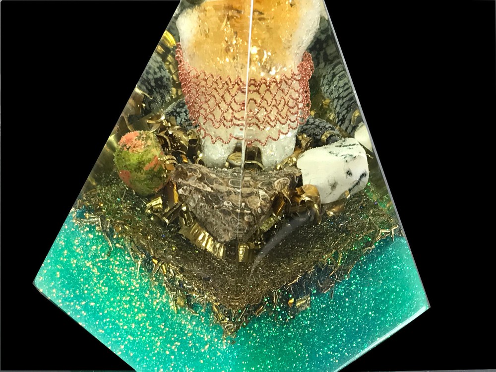 Beautiful Organite Pyramid with Crystal Citrine
