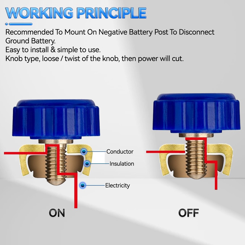 Motorcycle Battery Power Off Switch.Link Terminal Quick Cut off Disconnect Maste