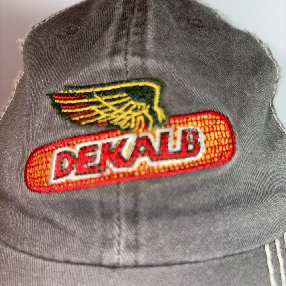 Vintage Dekalb Hat Cap Gray Mesh Back Adjustable