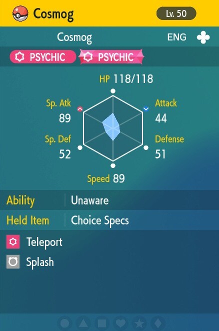 Pokemon Scarlet and Violet 6iv Max EV Cosmog