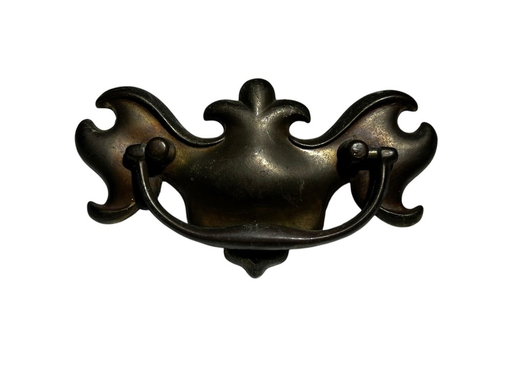 Vintage Single Brass Replacement Drawer Handle Pull Colonial Winged
