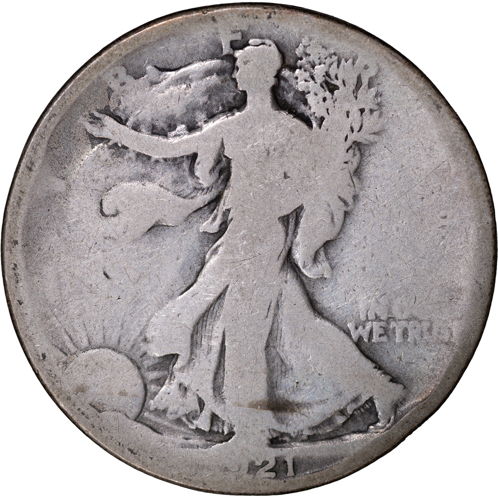 1921 50C Walking Liberty Half Dollar ~ AG