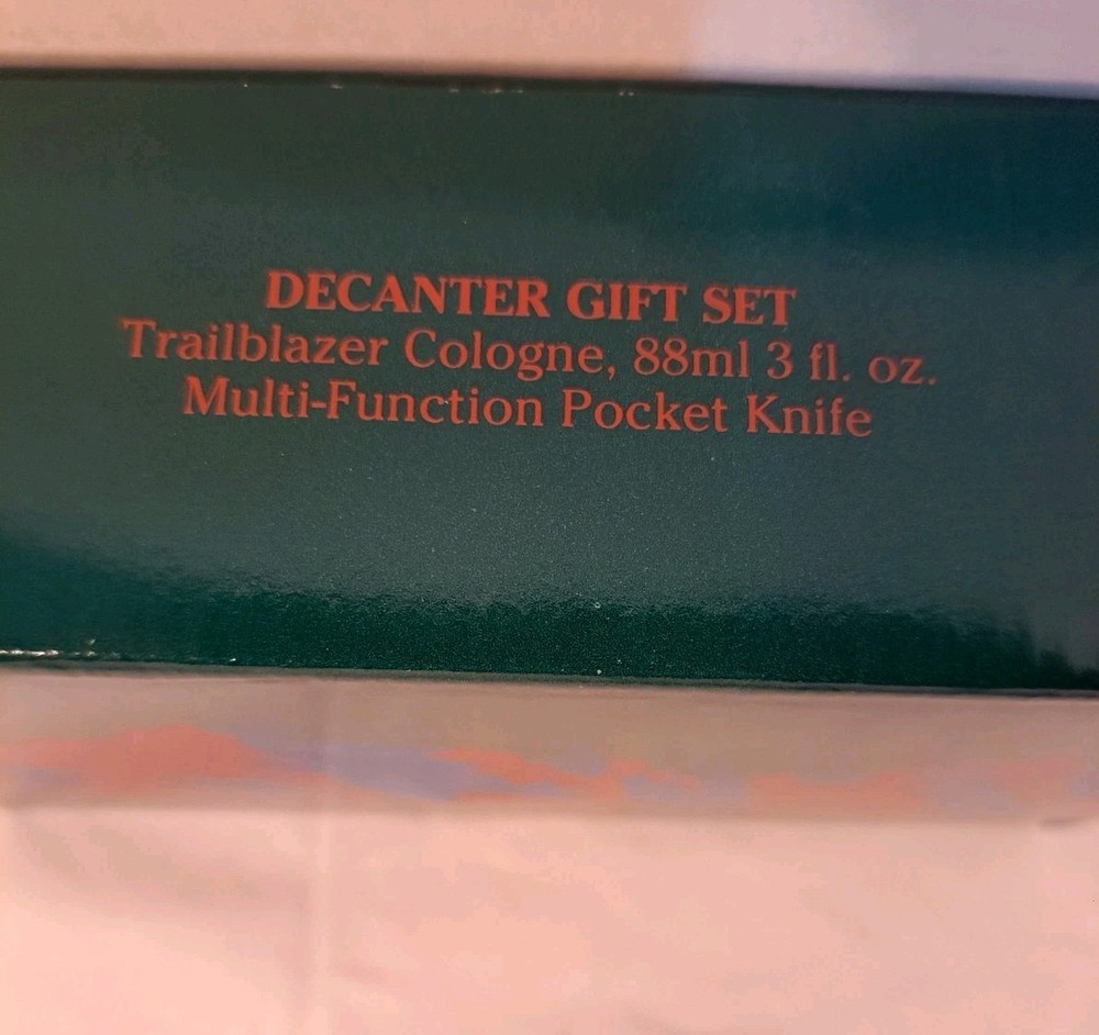 Avon Decanter Gift Set. Trailblazer Cologne, Multi-Function Pocket Knife & Box.