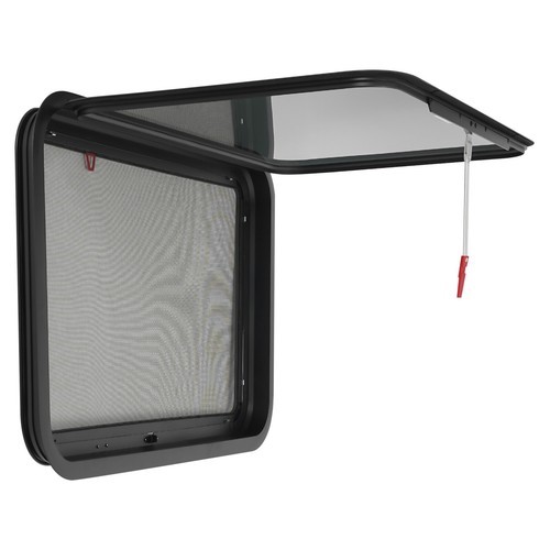 RV Window Push Out Glass Camper Exit Window Rectangular Venting Window 38-42mm