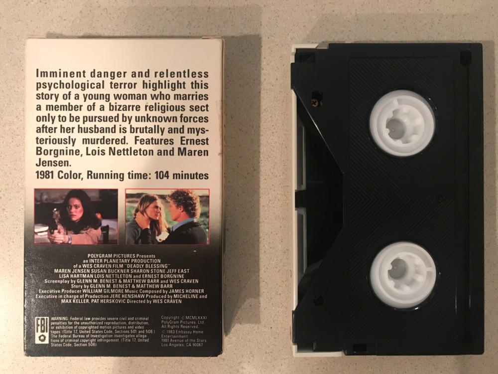 Deadly Blessing (BETA, 1983, Embassy) Ernest Borgnine, Lois Nettleton