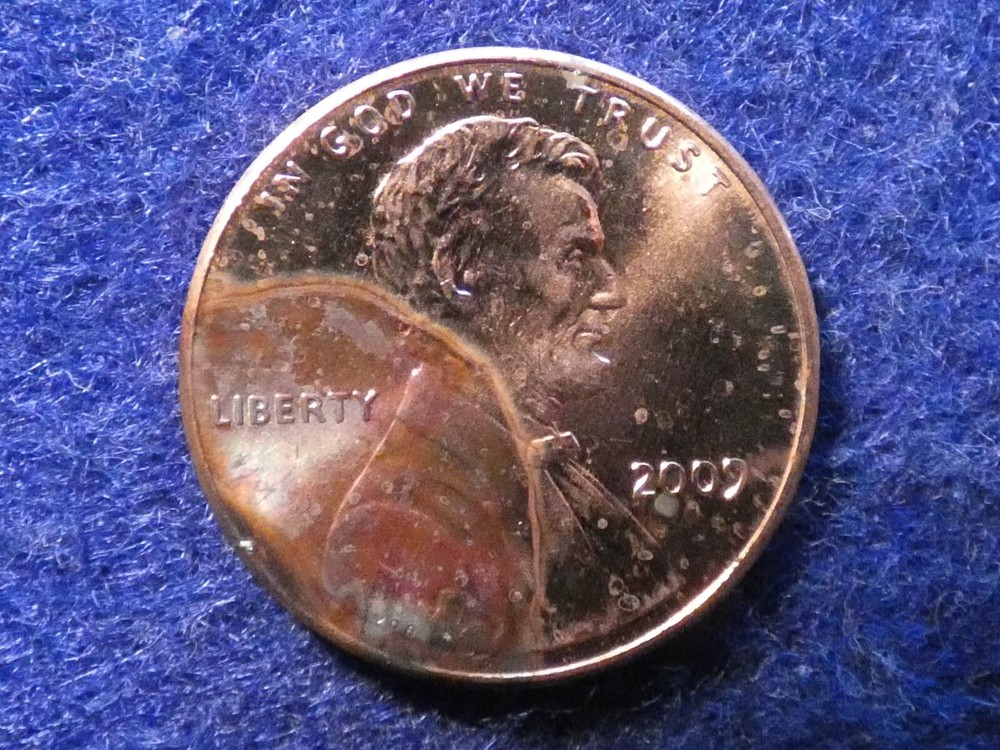 2009-P Lincoln Bicentennial Formative Years Rainbow Toned Cent #1998