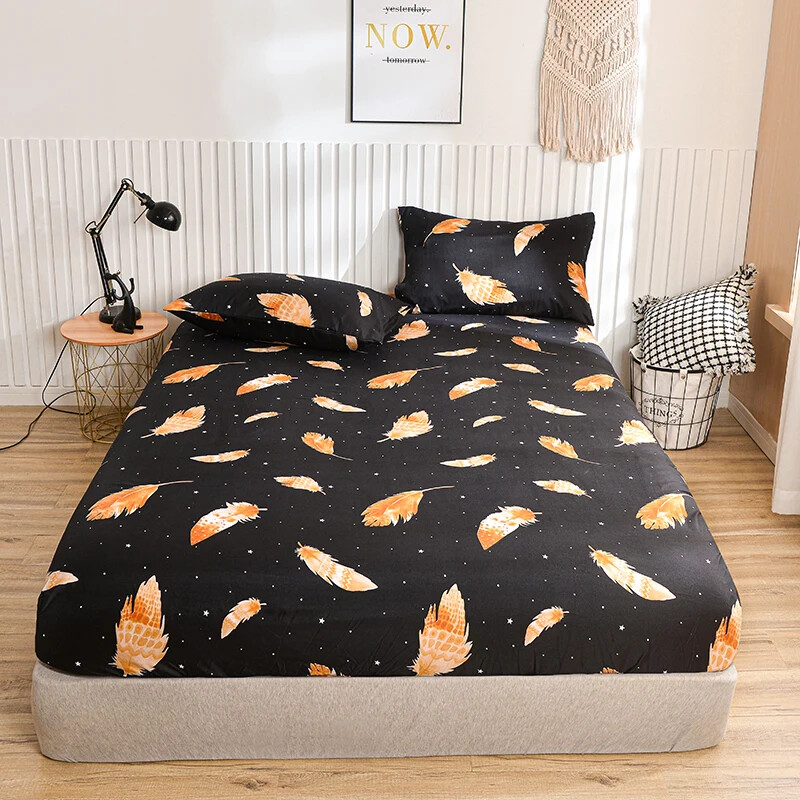 1pc Printed Fitted Sheet Elastic Bedsheet Mattress Cover Protector Bed Covers