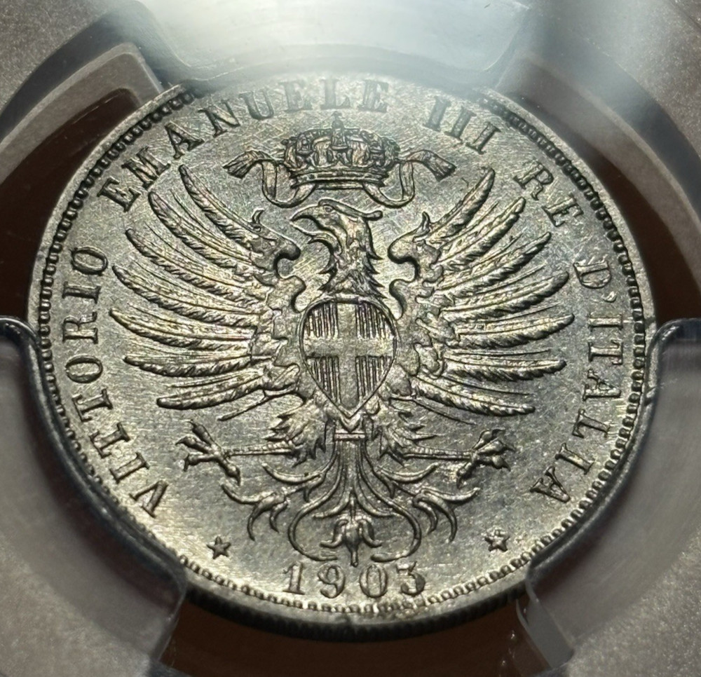1903 R ITALY 25 CENTESIMI - PCGS MS64