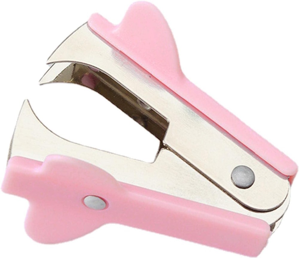 Pink Staple Removers Modern Plastic Pullers Non-Slip Handle Easy-Grip 2 PCS