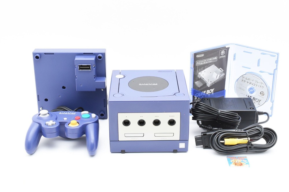 Nintendo GameCube Console Controller Violet Purple w/Gameboy Player Set Japan JP