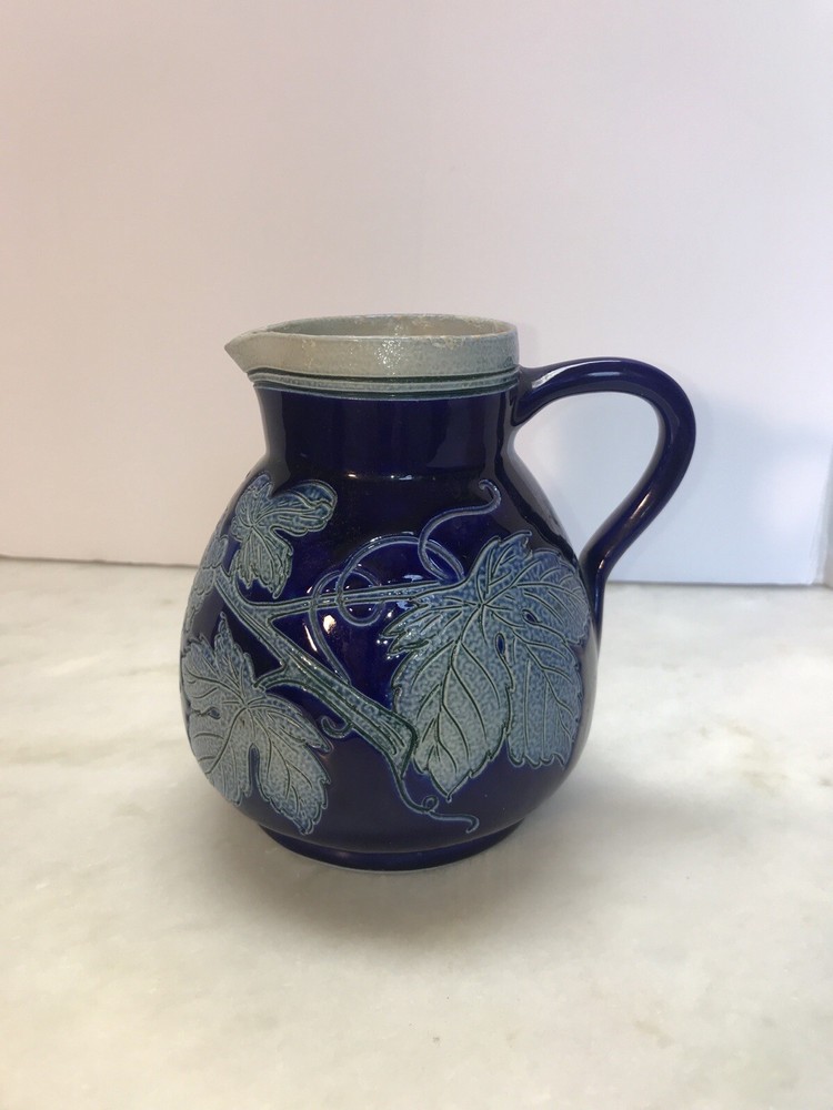 Gres d’ Alsage Blue Clay Pitcher Jug France 6.25”