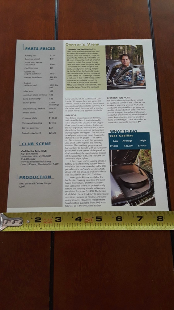 1941 CADILLAC SERIES 62 ORIGINAL 2007 ARTICLE