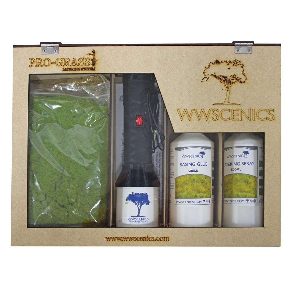 WWS Pro Grass Layering System | Static Grass & Applicator Complete Starter Kit