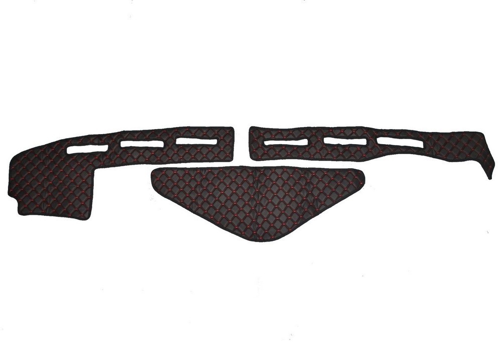 # Black Dashboard Panel Mats with Sensor Eco Leather Covers for Renault T RHD