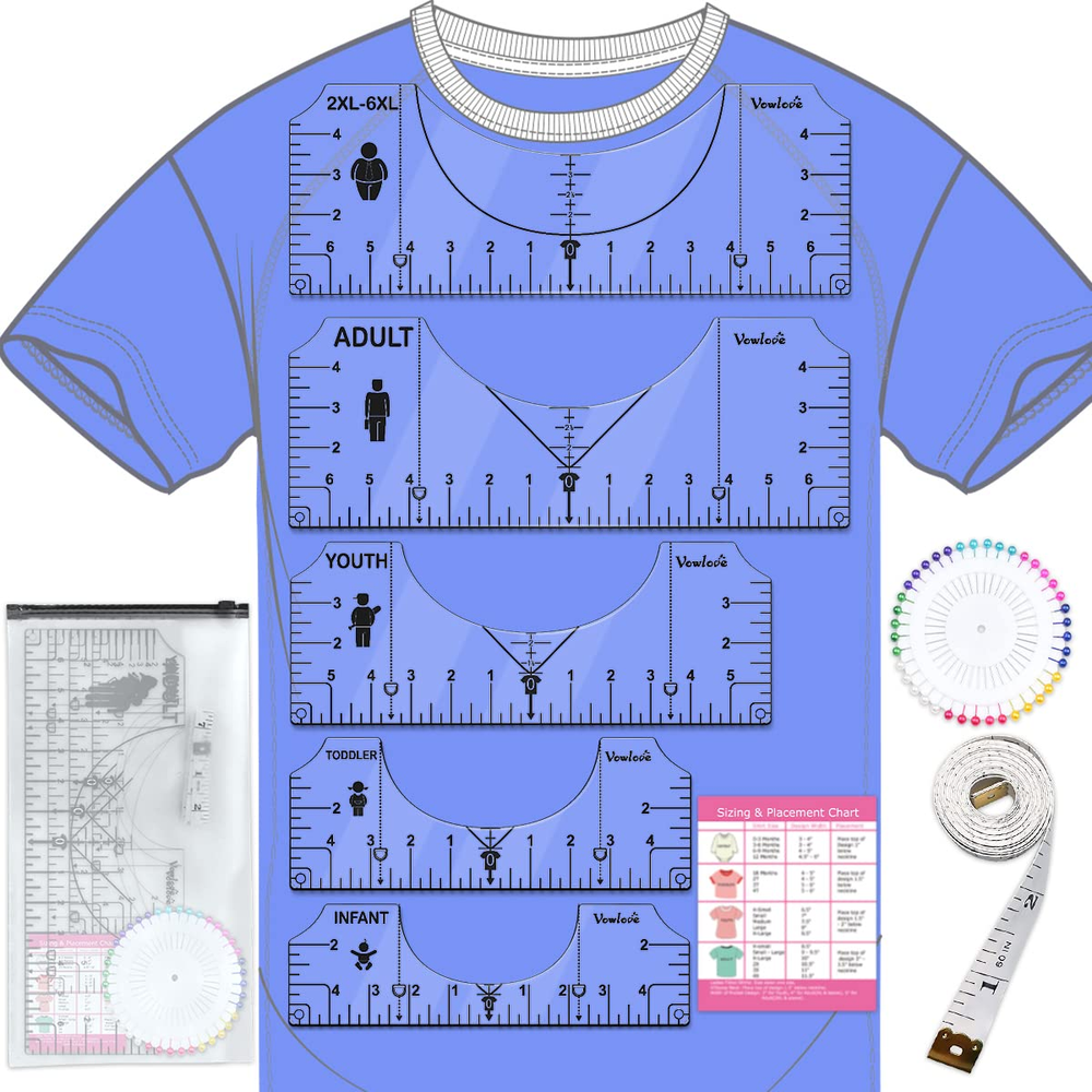 Tshirt Ruler Guide Vinyl Alignment Tool HTV DIY Arts & Crafts