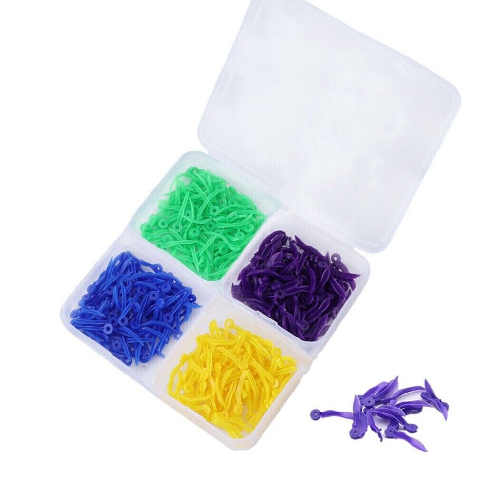 200 Pcs Dental Disposable Plastic Wedge Concave With Hole Rounded tip 4 Sizes