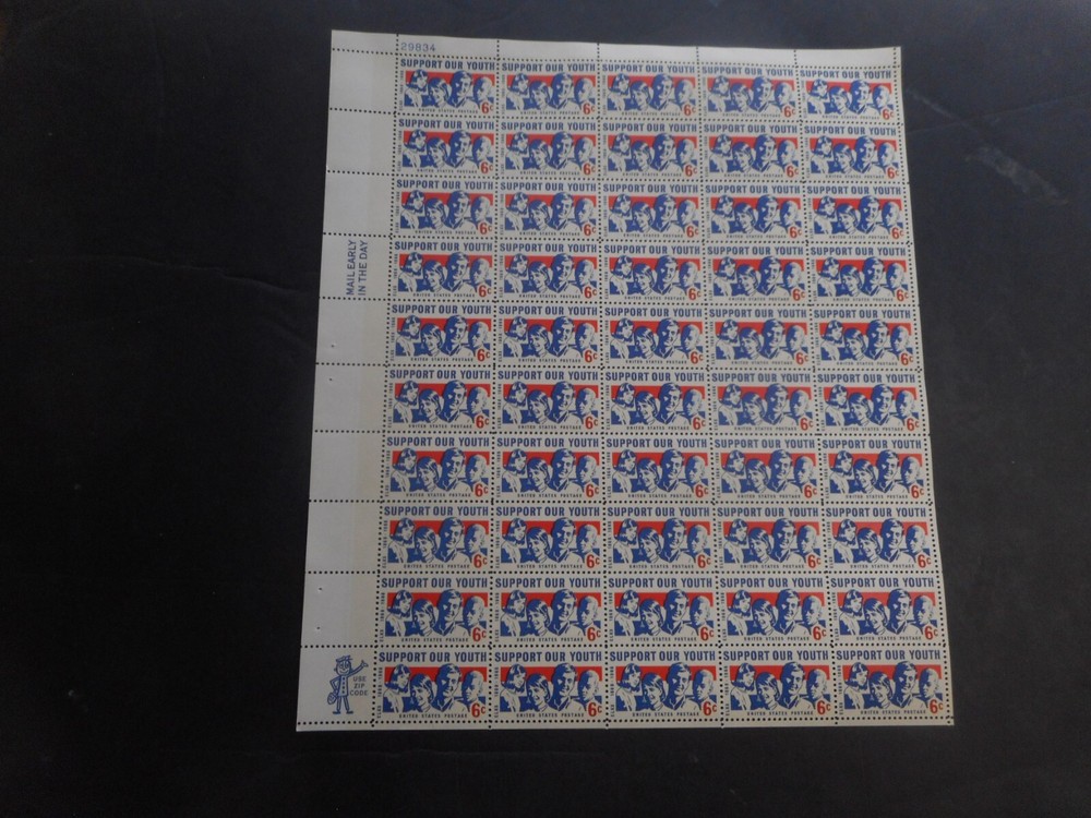 Scott 1342, 6 cent, Support our Youth-Elks, Sheet