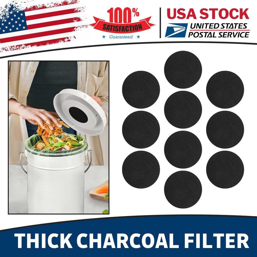 Universal Round Charcoal Filter Extra Thick 1cm Durable For Kitchen Compost Bin