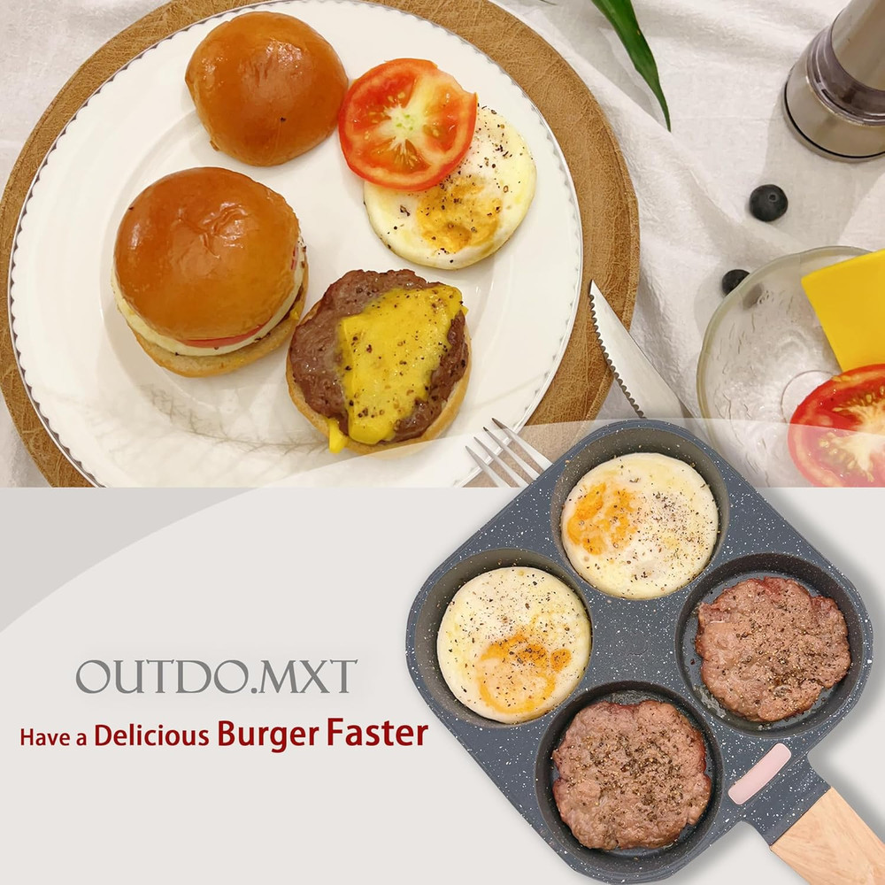 Egg Pan Omelette Pan 4 Cup Nonstick Breakfast Pancake Maker Fried Egg Cooker Egg